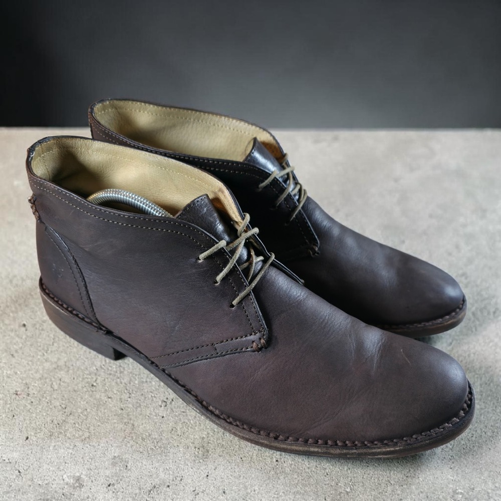 Frye Chukka Dress Boots Oliver Men's Size 13 Brown Leather Lace Up Ankle 87820